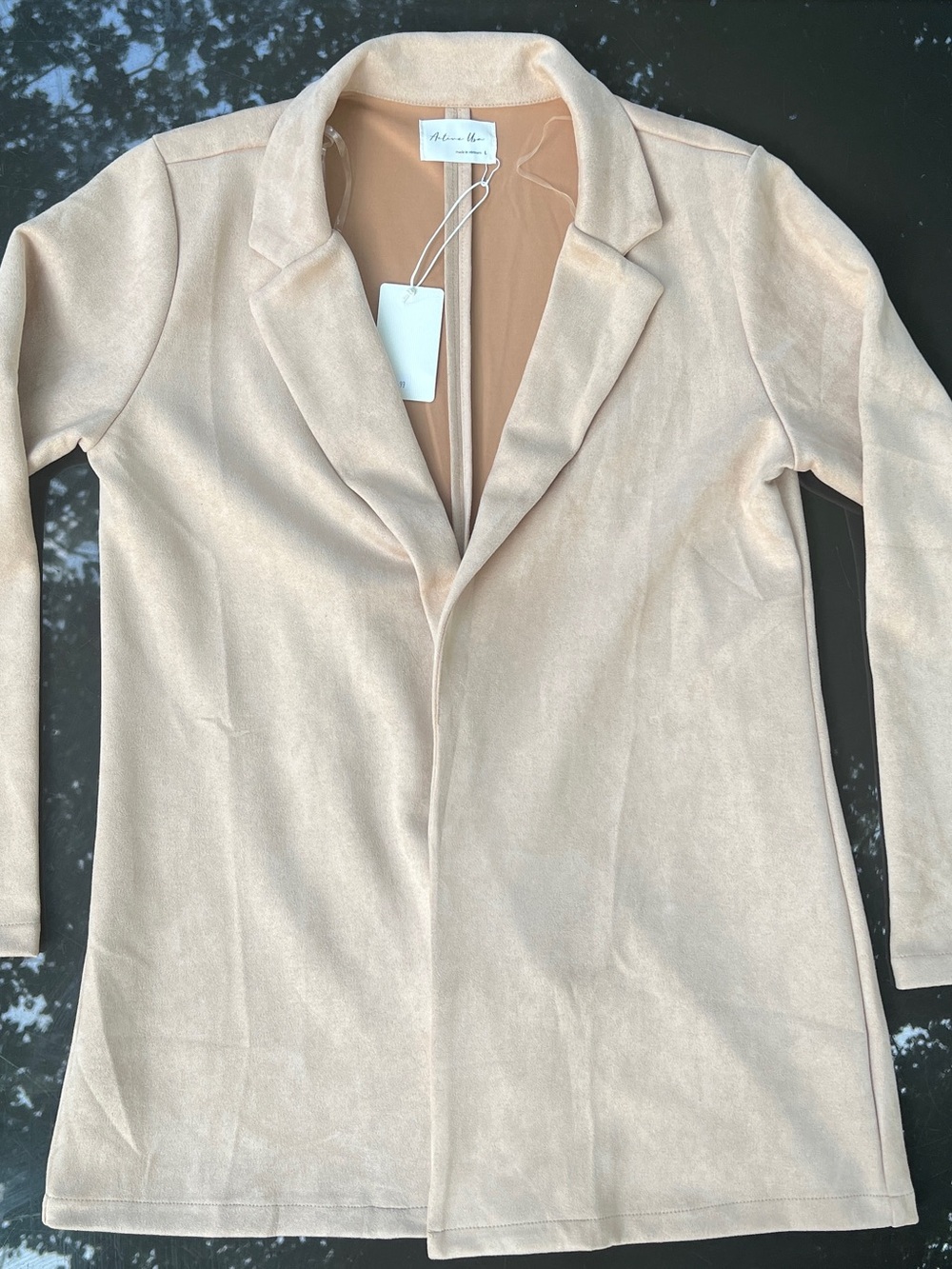 Active USA Open Front Faux Cream Suede Blazer BNWT L